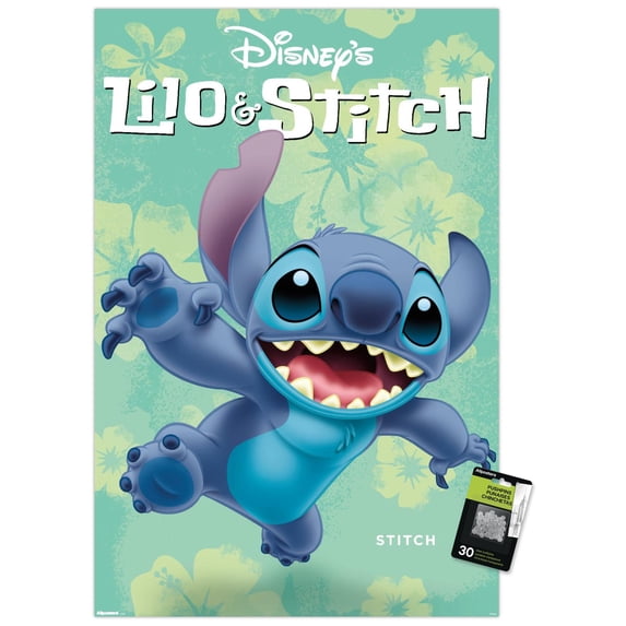 Disney Lilo and Stitch - Tropical Feature Wall Poster with Pushpins, 22.375" x 34"