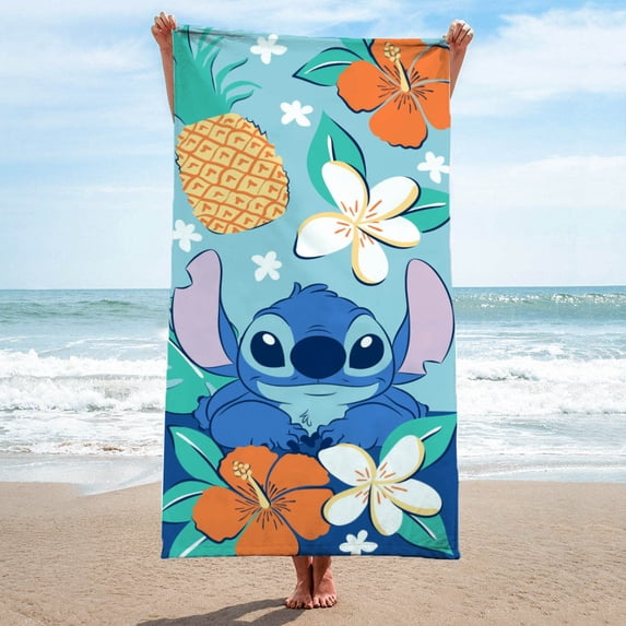 Disney Lilo and Stitch Tropical Style 100% Cotton Beach Towel, 28x58