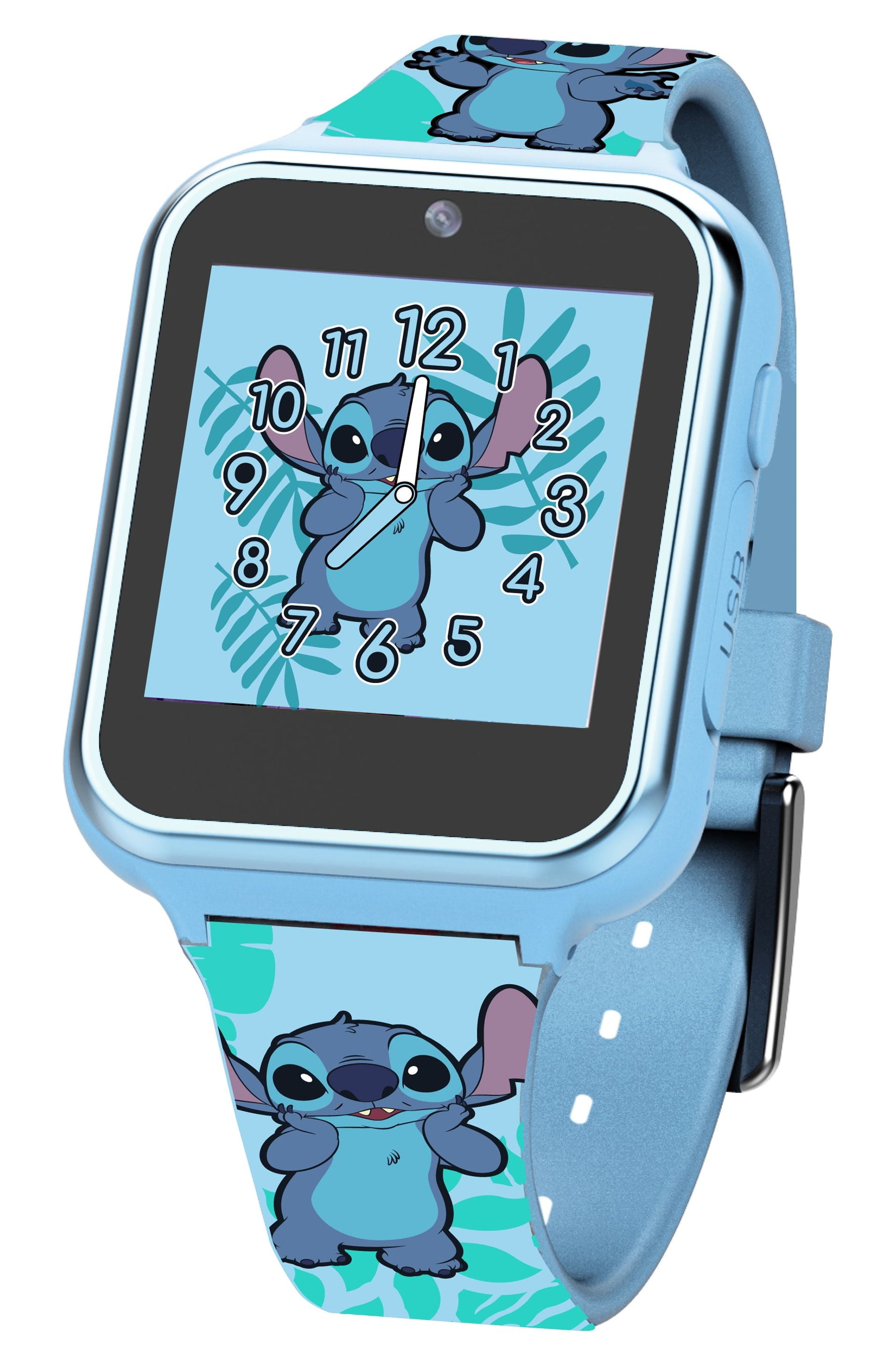 Accutime Kids Disney Lilo and Stitch Blue Digital LCD Quartz Childrens Wrist Watch for Boys, Girls, Toddlers with Multicolor Graphic Strap (Model