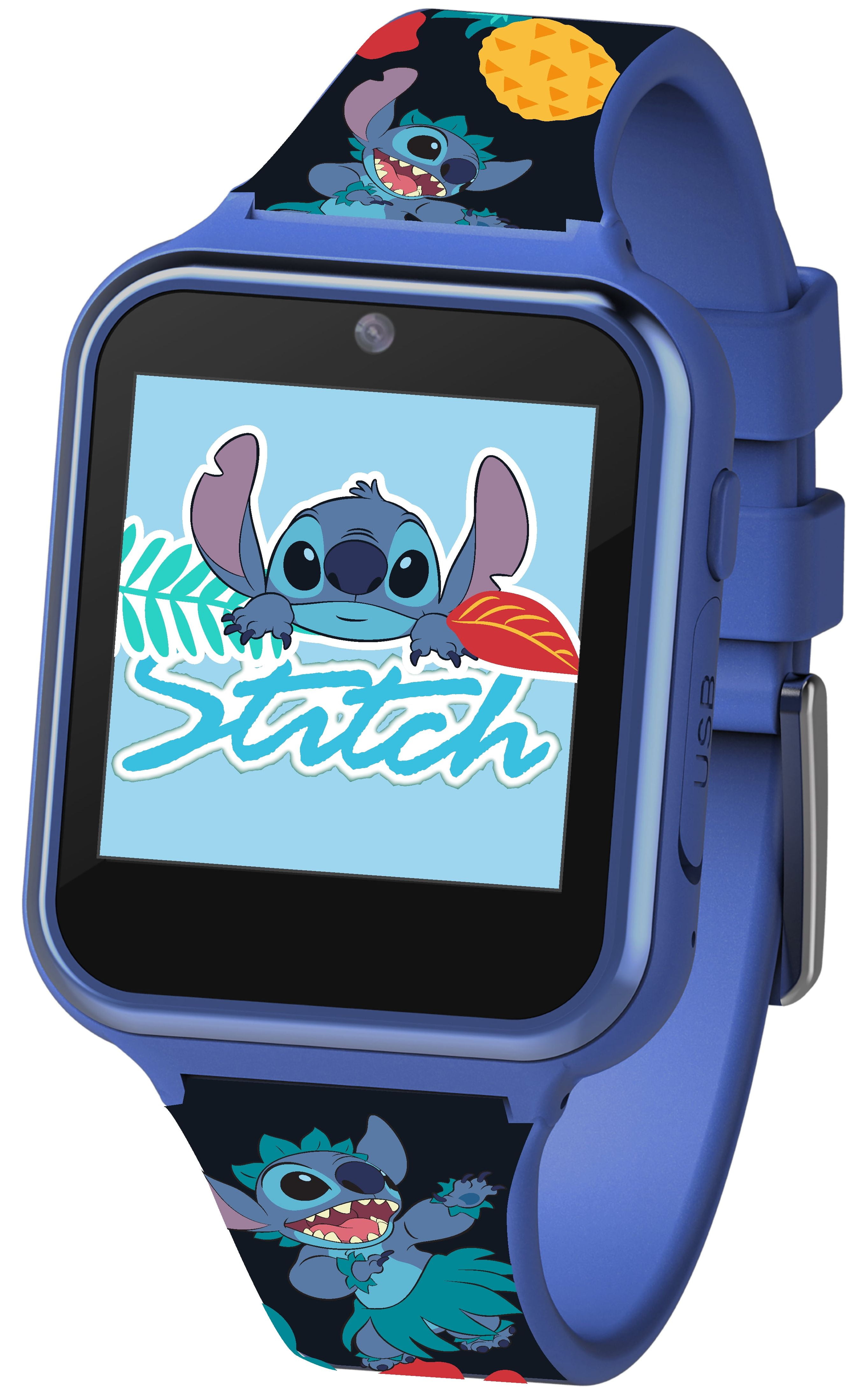 Stitch Character Quartz Blue Leather Band Wrist Watch