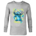 thumbnail image 1 of Disney Lilo and Stitch Watercolor Brushstrokes - Long Sleeve T-Shirt for Men - Customized-Athletic Heather, 1 of 5