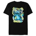 thumbnail image 1 of Disney Lilo and Stitch Watercolor Brushstrokes - Short Sleeve Blended T-Shirt for Adults - Customized-Black, 1 of 5