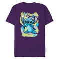 thumbnail image 1 of Disney Lilo and Stitch Watercolor Brushstrokes - Short Sleeve Blended T-Shirt for Adults - Customized-Purple, 1 of 5