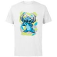 thumbnail image 1 of Disney Lilo and Stitch Watercolor Brushstrokes - Short Sleeve Cotton T-Shirt for Adults - Customized-White, 1 of 5
