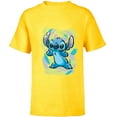 thumbnail image 1 of Disney Lilo and Stitch Watercolor Brushstrokes - Short Sleeve T-Shirt for Kids - Customized-Yellow, 1 of 5