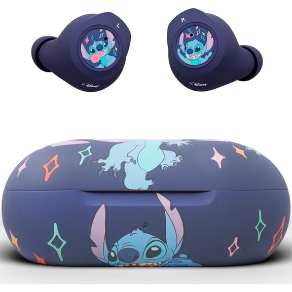 Disney Lilo and Stitch Wireless Bluetooth Earbuds with Mic, Touch Control, 30H Playtime, Charging Case