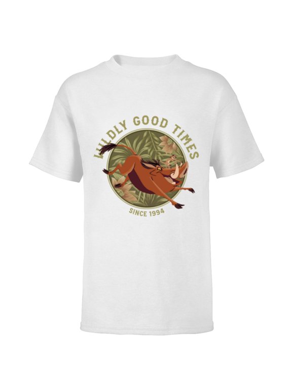 Lion King Anniversary Timon Pumbaa Wildly Good Times - Short Sleeve T-Shirt for Kids - Customized-White
