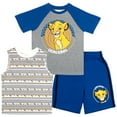 thumbnail image 1 of Disney Lion King Boys 3 Piece Short Set Lion King Short Sleeve Shirt Tank Top Shirt and Shorts 3 Pack Bundle Set for Kids (Size 3T-8), 1 of 12