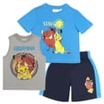 thumbnail image 1 of Disney Lion King Boys 3 Piece Short Set Lion King Short Sleeve Shirt Tank Top Shirt and Shorts 3 Pack Bundle Set for Kids (Size 3T-8), 1 of 12