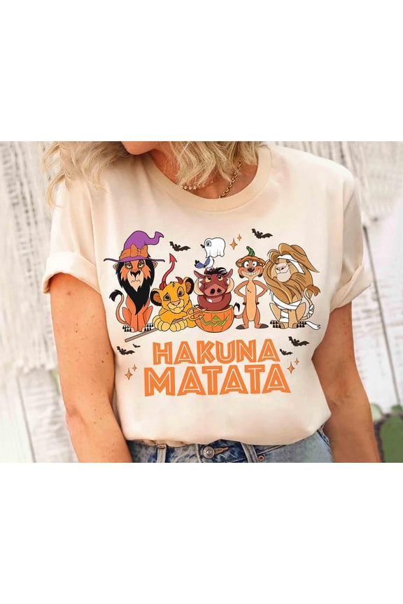 Disney Lion King Hakuna Matata Halloween Shirt, Simba Pumbaa Timon The Lion King Halloween Tee, WDW Disneyland Animal Kingdom, Not So Scary