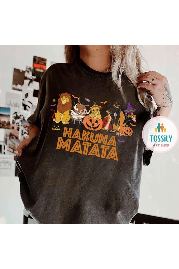 Disney Lion King Hakuna Matata Halloween Shirt, Simba Pumbaa Timon The Lion King Halloween Tee, WDW Disneyland Animal Kingdom, Not So Scary