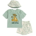 thumbnail image 1 of Disney Lion King Simba T-Shirt Shorts and Bucket Sun Hat 3 Piece Outfit Set Newborn to Infant, 1 of 5
