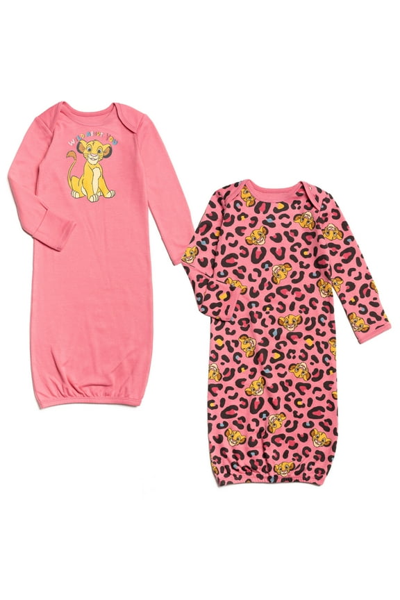 Lion King Simba 2 Pack Long Sleeve Swaddle Sleeper Gown Newborn