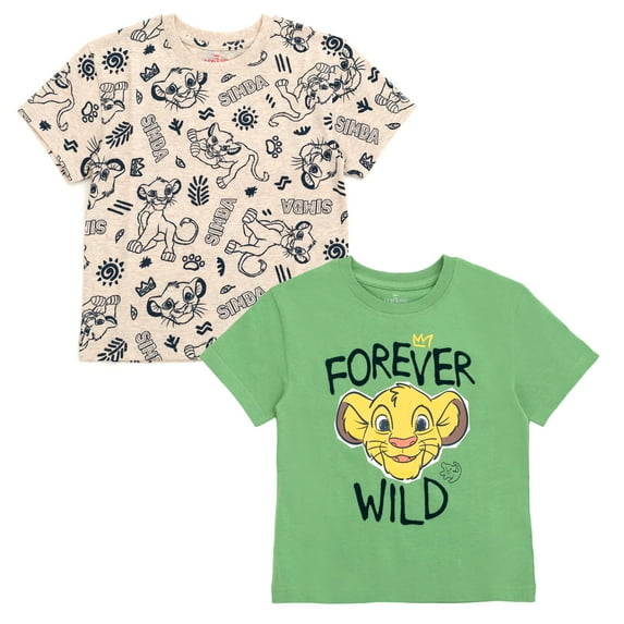 Disney Lion King Simba 2 Pack T-Shirts Toddler to Big Kid