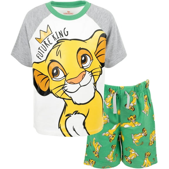Disney Lion King Simba Big Boys T-Shirt and French Terry Shorts Outfit Set Toddler to Big Kid