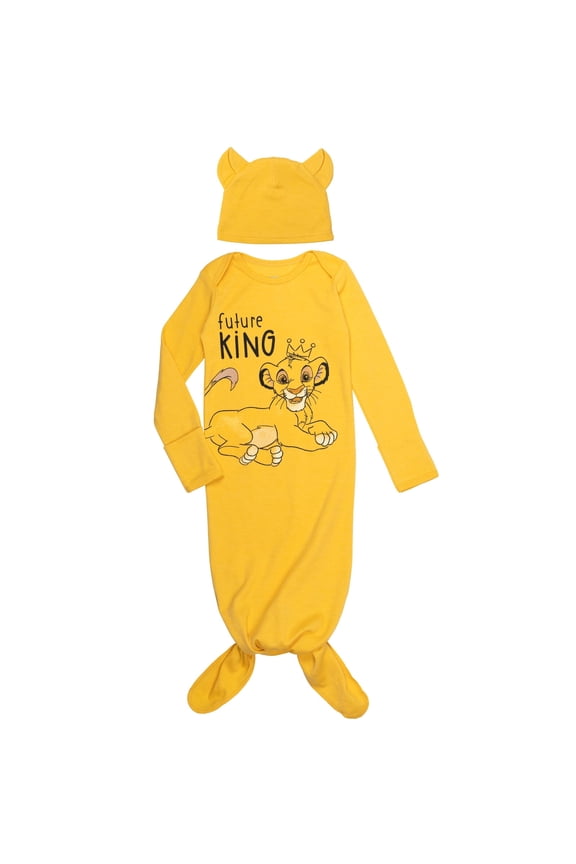 Lion King Simba Cosplay Sleeper Gown and Hat Newborn to Infant