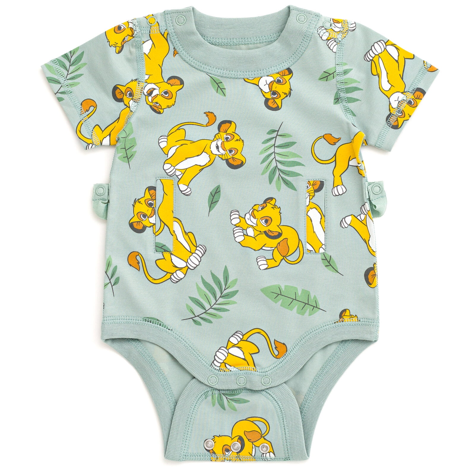 Disney Lion King Simba Infant Baby Boys Adaptive Bodysuit, Green ...