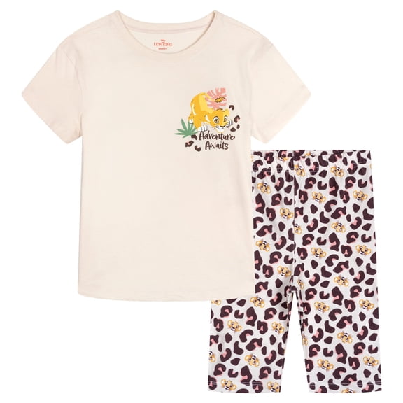 Disney Lion King Simba Mufasa T-Shirt and Bike Shorts Outfit Set Toddler to Big Kid