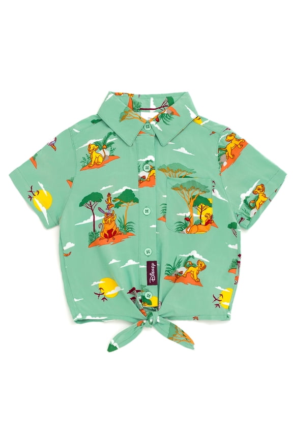 Lion King Simba Nala Timon Little Girls Matching Family Hawaiian Button Down Shirt Girls Sizes 6