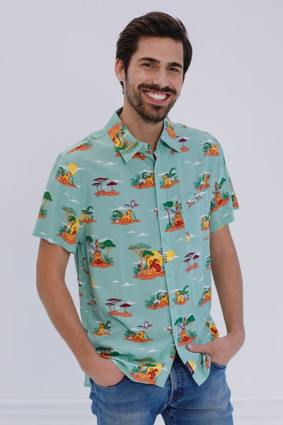 Lion King Simba Nala Timon Matching Family Hawaiian Button Down Shirt Mens Sizes Small
