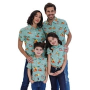 Disney Lion King Simba Nala Timon Matching Family Hawaiian Button Down Shirt Womens Sizes X-Small