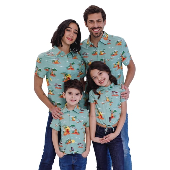 Disney Lion King Simba Nala Timon Toddler Boy Girl Matching Family Hawaiian Button Down Shirt Boys Sizes 4T