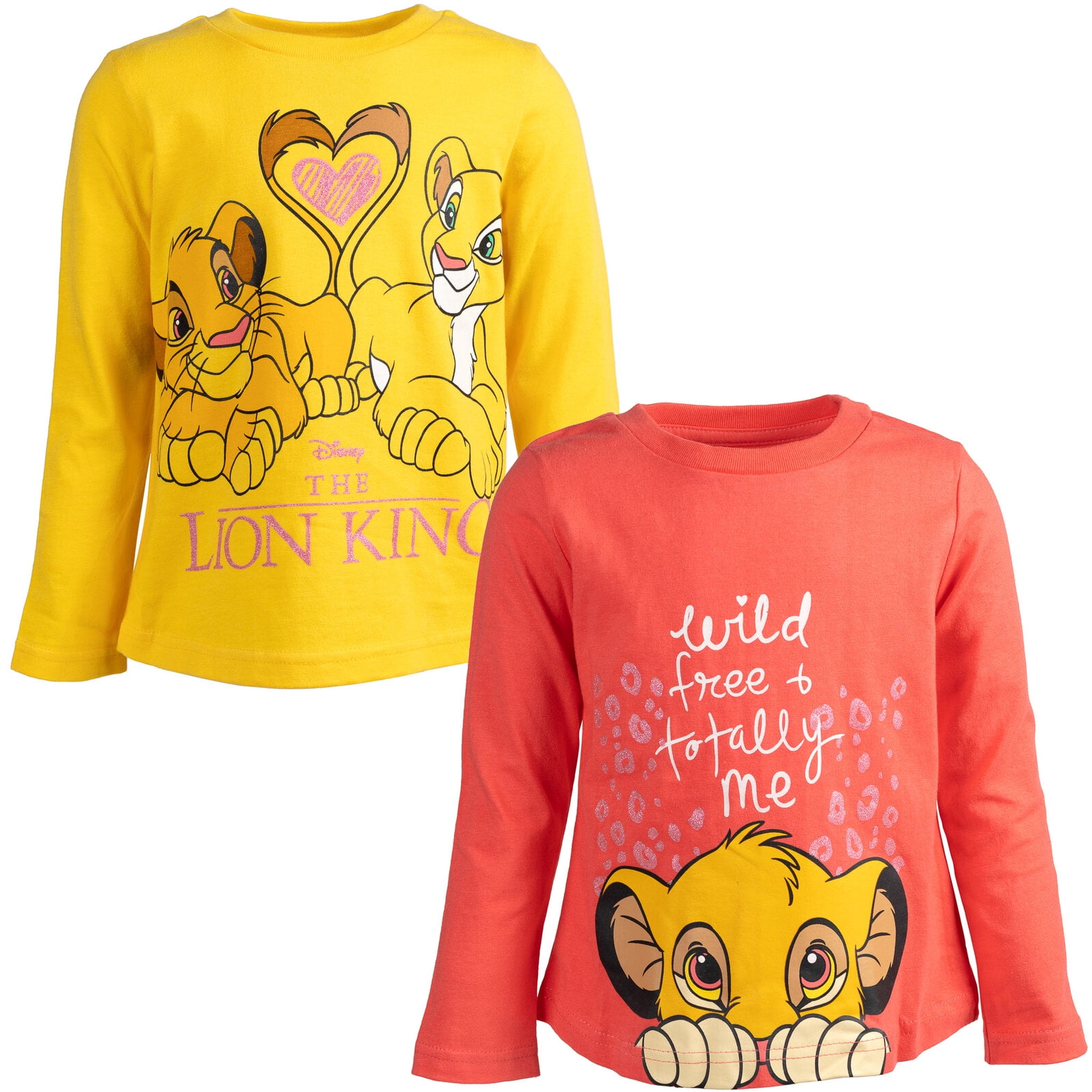 Disney Lion King Simba Nala Toddler Girls 2 Pack Long Sleeve T-Shirts ...