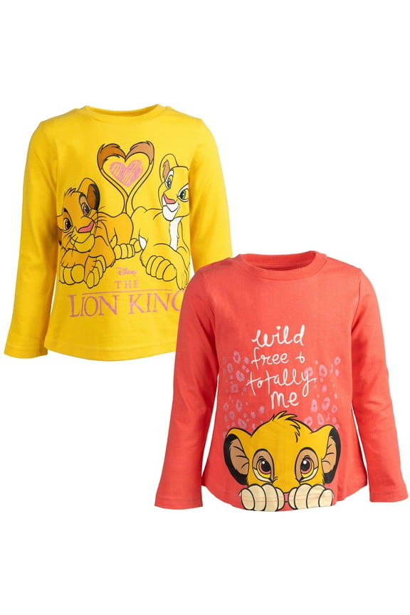 Lion King Simba Nala Toddler Girls 2 Pack Long Sleeve T-Shirts Toddler to Big Kid