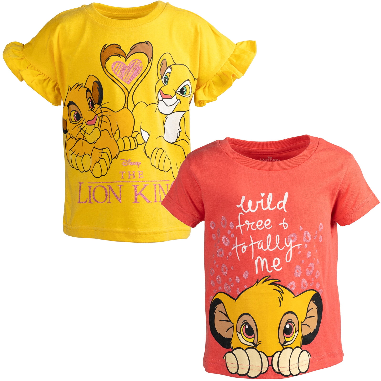 Disney Lion King Simba Nala Toddler Girls 2 Pack T-Shirts Toddler to ...