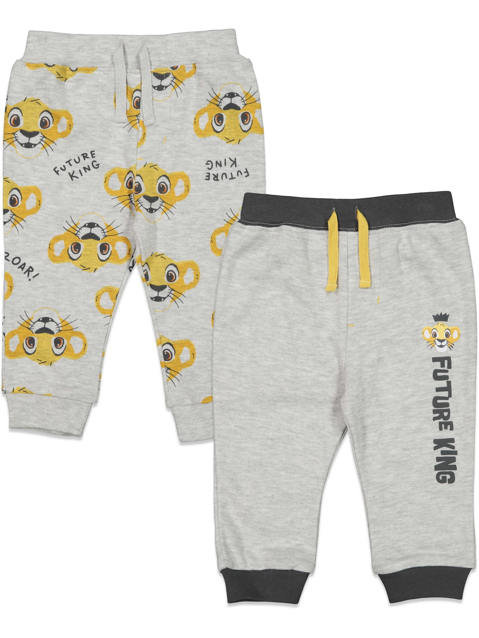 Disney Lion King Simba Newborn Baby Boys 2 Pack Pants White/Gray 69