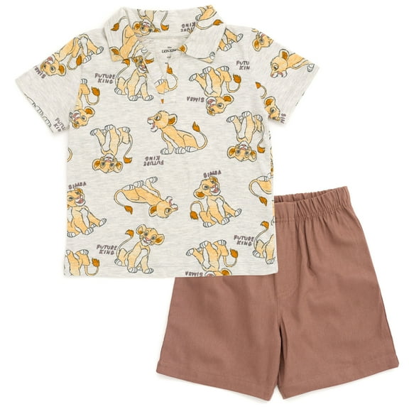 Disney Lion King Simba Polo Shirt and Shorts Toddler to Big Kid