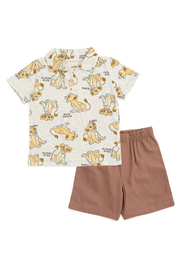 Lion King Simba Polo Shirt and Shorts Toddler to Big Kid