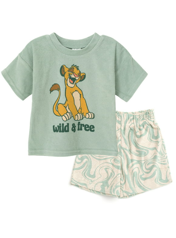 Disney Lion King Simba T-Shirt and Shorts Outfit Set Toddler to Big Kid