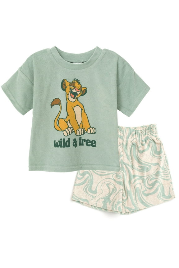 Lion King Simba T-Shirt and Shorts Outfit Set Toddler to Big Kid
