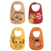 Disney Lion King Simba Timon Pumbaa Baby Boys 4 Pack Bibs One Size