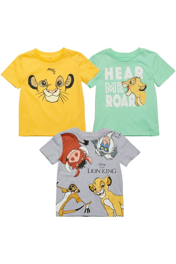 Lion King Simba Timon Pumbaa Big Boys 3 Pack T-Shirts Infant to Big Kid