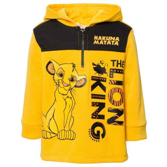 Disney Lion King Simba Timon Pumbaa Big Boys Fleece Half Zip Hoodie Toddler to Big Kid