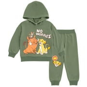 Disney Lion King Simba Timon Pumbaa Fleece Pullover Hoodie and Jogger Pants Outfit Set Toddler to Big Kid