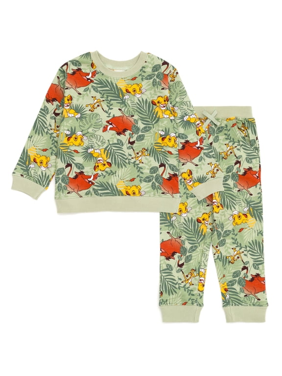 Lion King Simba Timon Pumbaa French Terry Sweatshirt and Jogger Pants Set Toddler to Big Kid