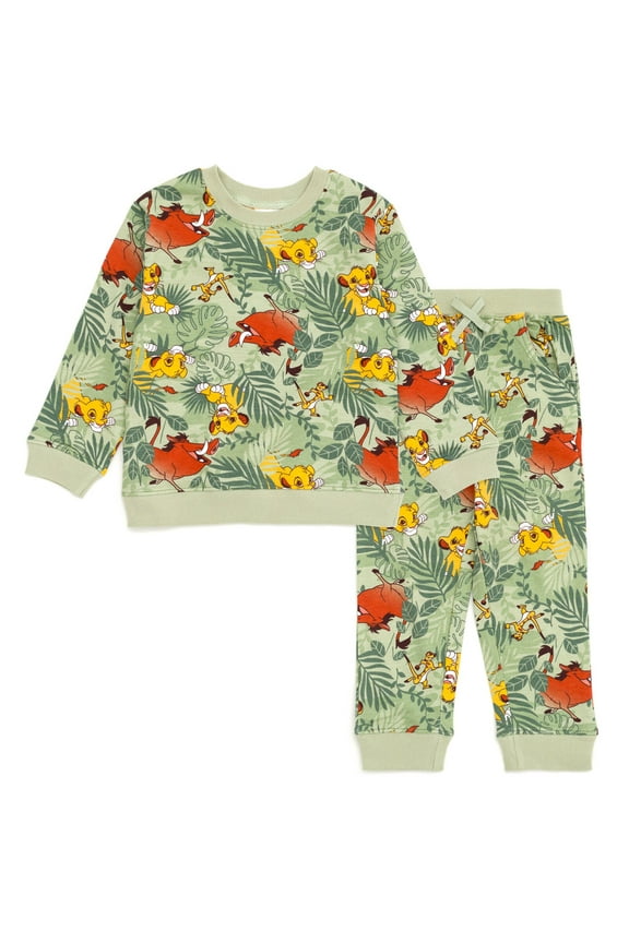Lion King Simba Timon Pumbaa French Terry Sweatshirt and Jogger Pants Set Toddler to Big Kid