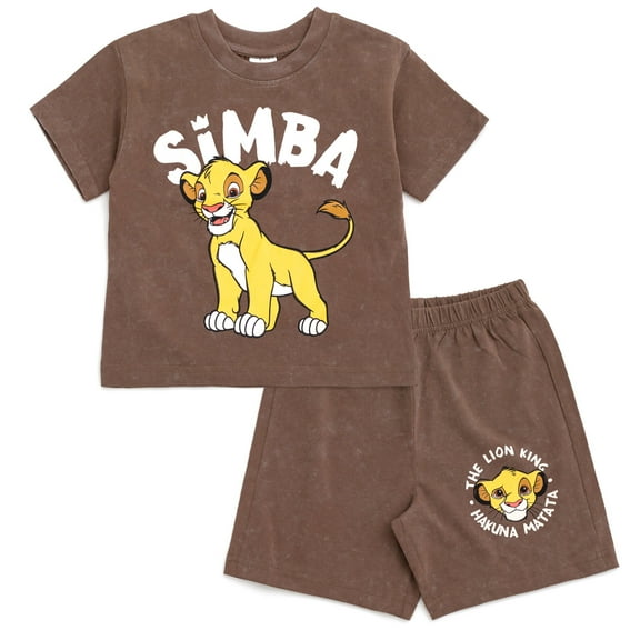 Disney Lion King Simba Timon Pumbaa T-Shirt and Shorts Outfit Set Toddler to Big Kid