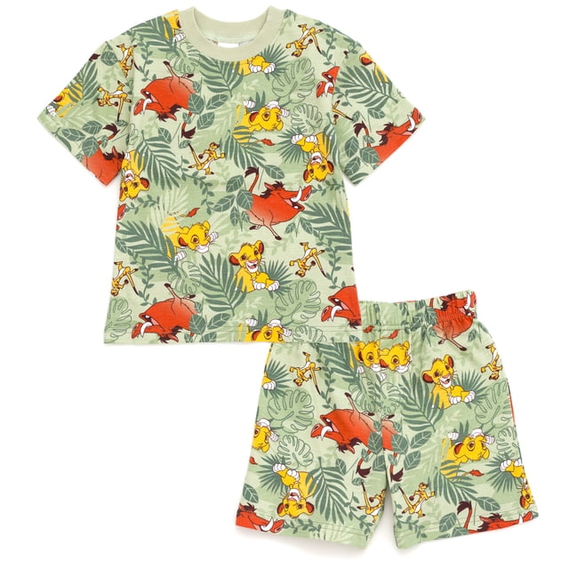 Sonic The Hedgehog Outfit Set For Kids - French Terry T-Shirt & Shorts, Toddler To Big Kid Sizes 2T-14/16