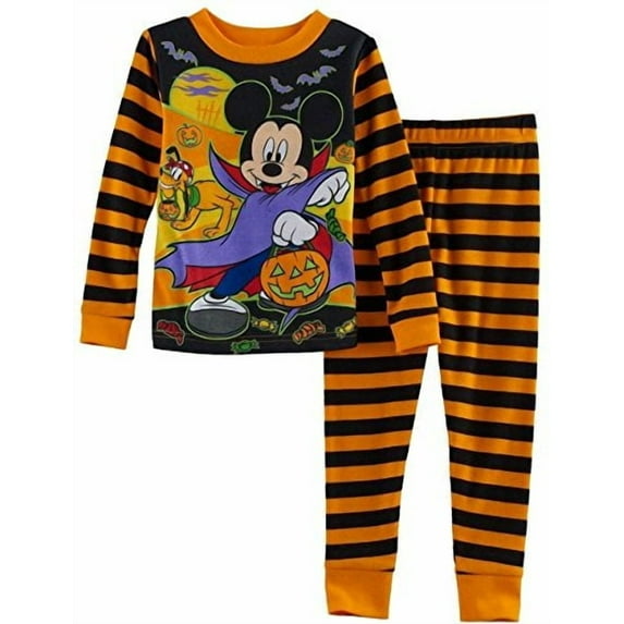 Mickey Mouse Boy's Glow-In-The-Dark Halloween Trick Or Treat Pajama Set, Size 4T