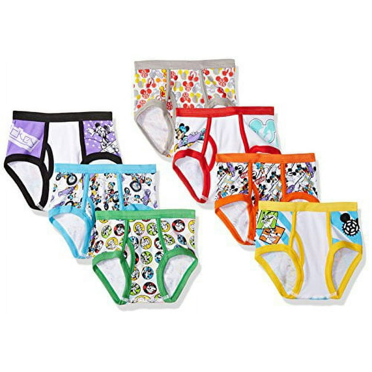 Disney Little Boys' Seven Pack Mickey Mouse Briefs, Assorted, 4T