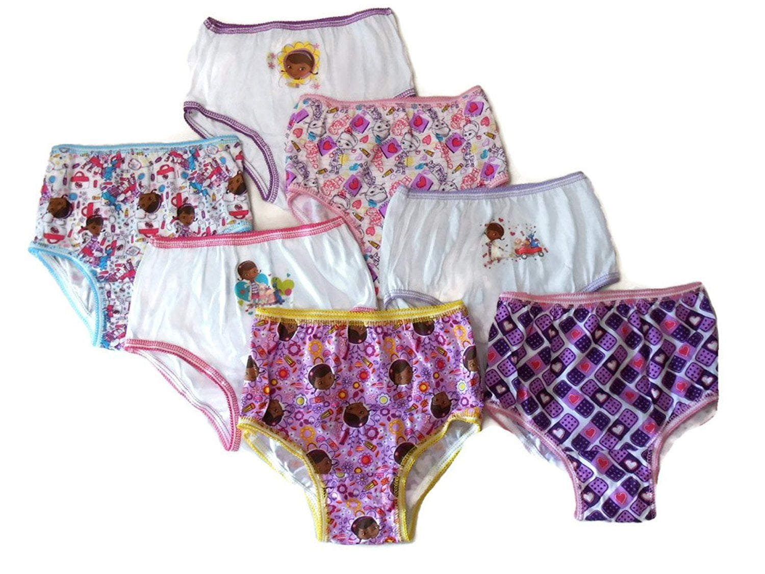  Disney Junior Doc Mcstuffins 7-Pack Girls Panties Underwear  100% Cotton Comfortable (Doc McStuffins, 4): Clothing, Shoes & Jewelry