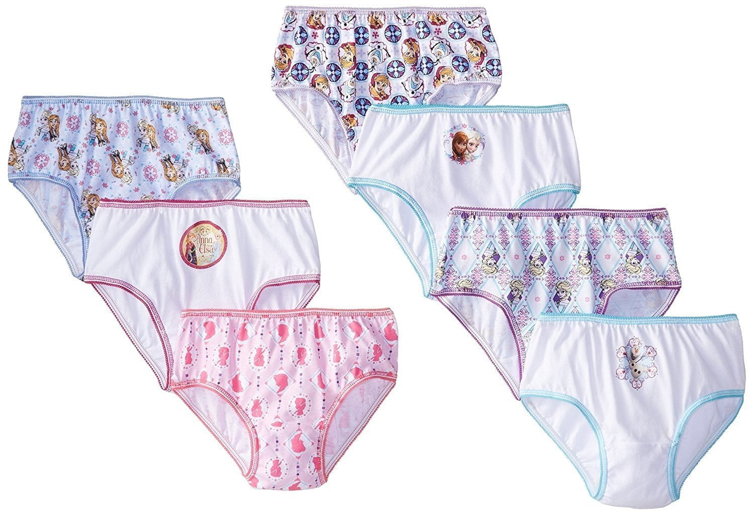 Disney Little Girls' Frozen Panties 7 Pack, Elsa, Anna Underwear 