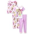 thumbnail image 1 of Disney Little Girls' Mermaid 4-Piece Cotton Pajama Set, Under the Sea Blue, 2T, 1 of 1