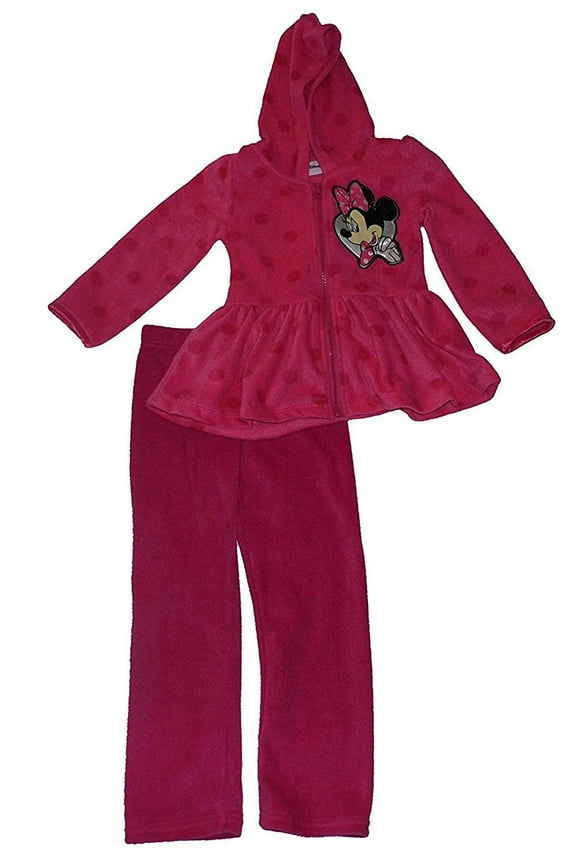 Disney Little Girls' Minnie Mouse 2pc Microfleece Polka Dot Set Pink 4