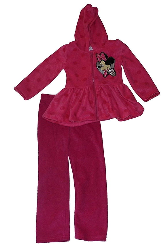 Disney Little Girls' Minnie Mouse 2pc Microfleece Polka Dot Set Pink 6x