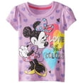 thumbnail image 1 of Disney Little Girls' Minnie Mouse Love Colors Short Sleeve T-Shirt, Lovely Purple, 4T, 1 of 1